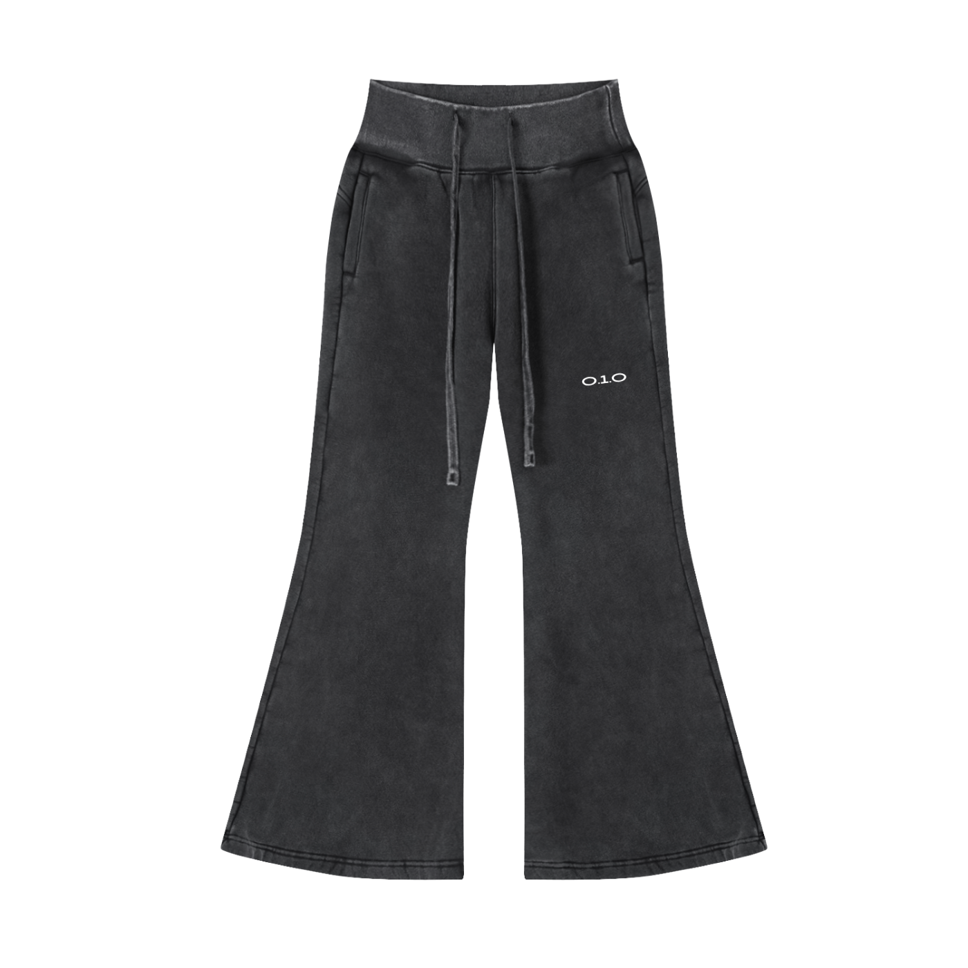 Washed Black Womens - Vintage Washed Flared Fleece Pants