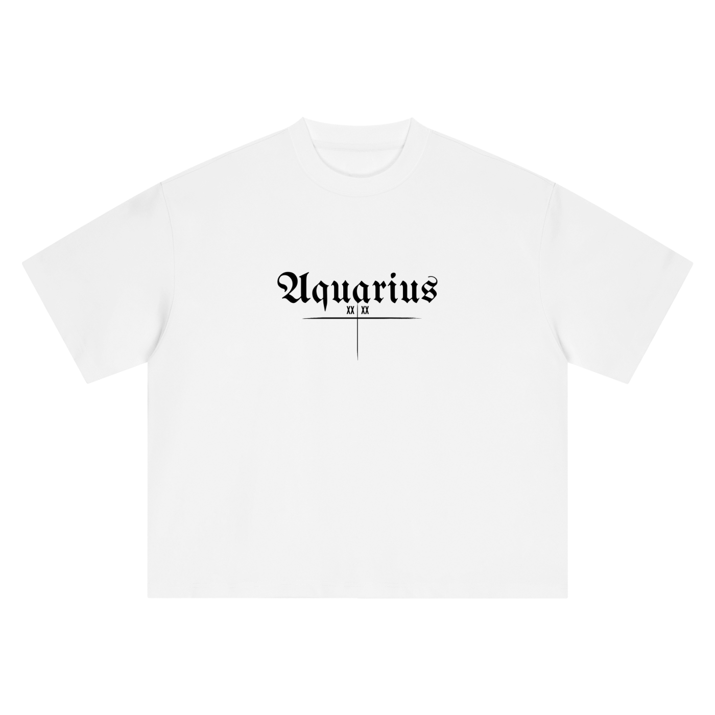 Aquarius Bearth Sign - White Boxy Oversized T-Shirt