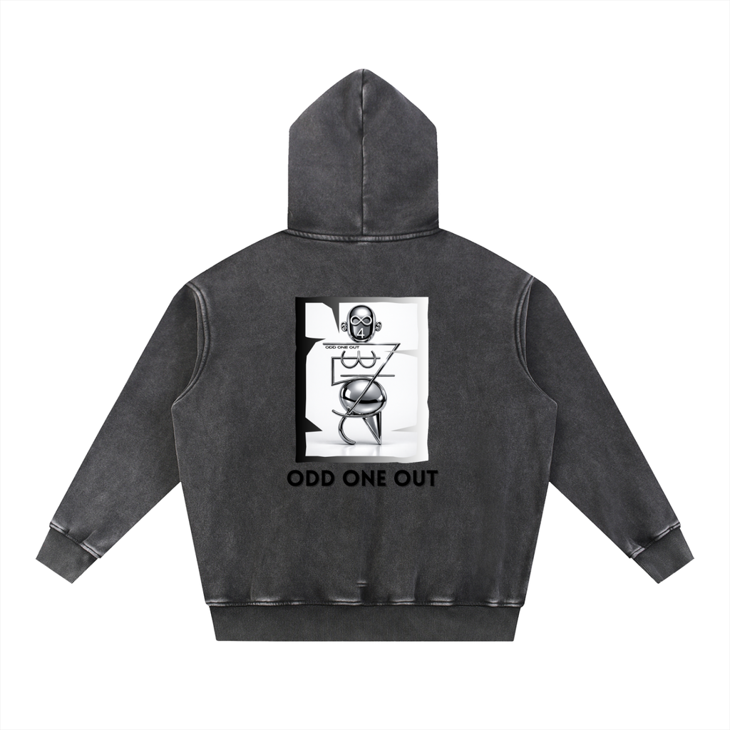O.1.O Chrome - Dark Grey | Light Grey - Snow Wash Fleece Oversize Hoodie