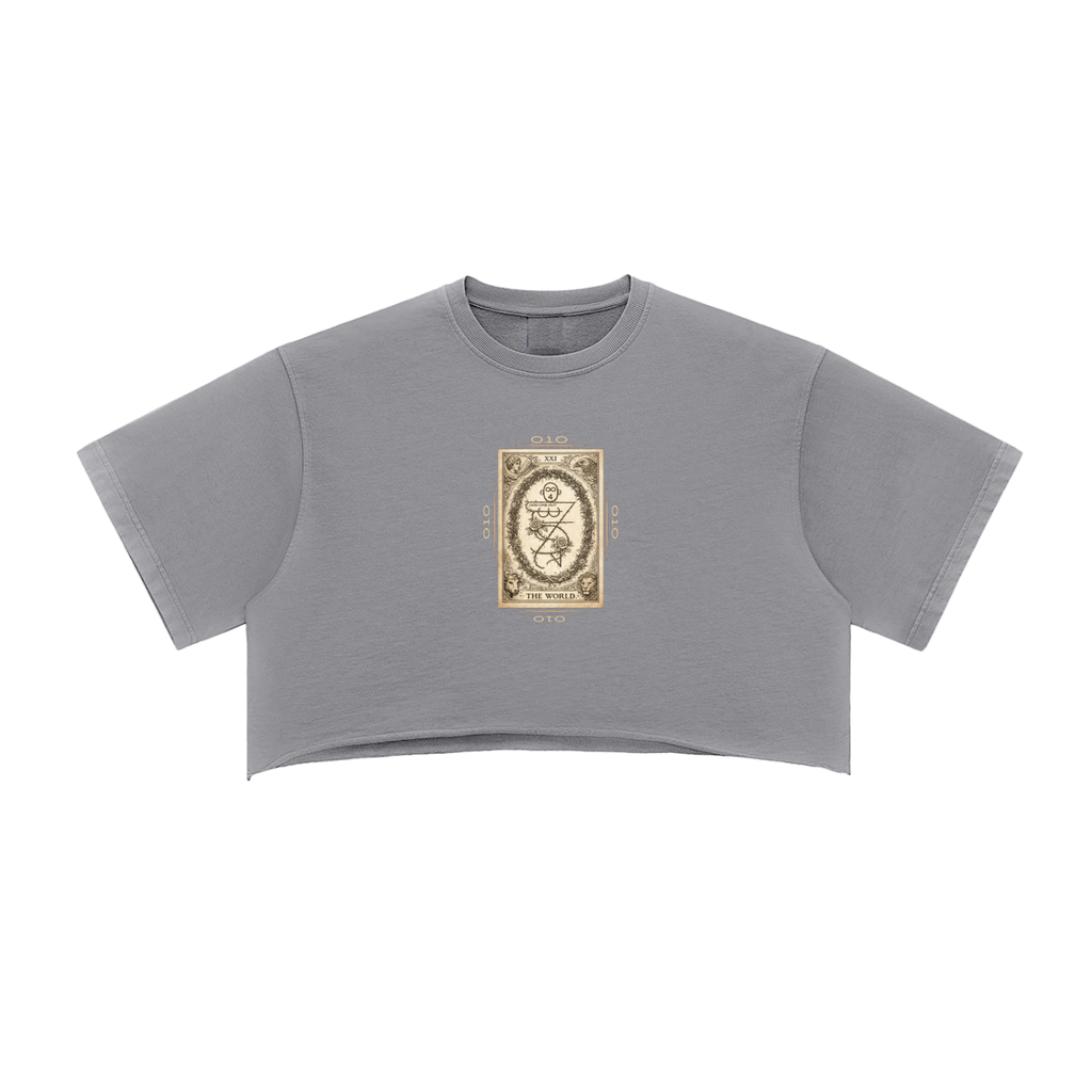 Women's Snow Washed Raw Edge Crop Top